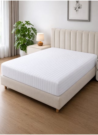 Stripe Microfiber Fitted Bed Sheet - Super King
