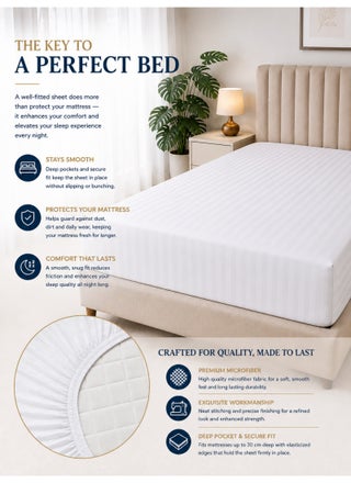 Stripe Microfiber Fitted Bed Sheet - Super King