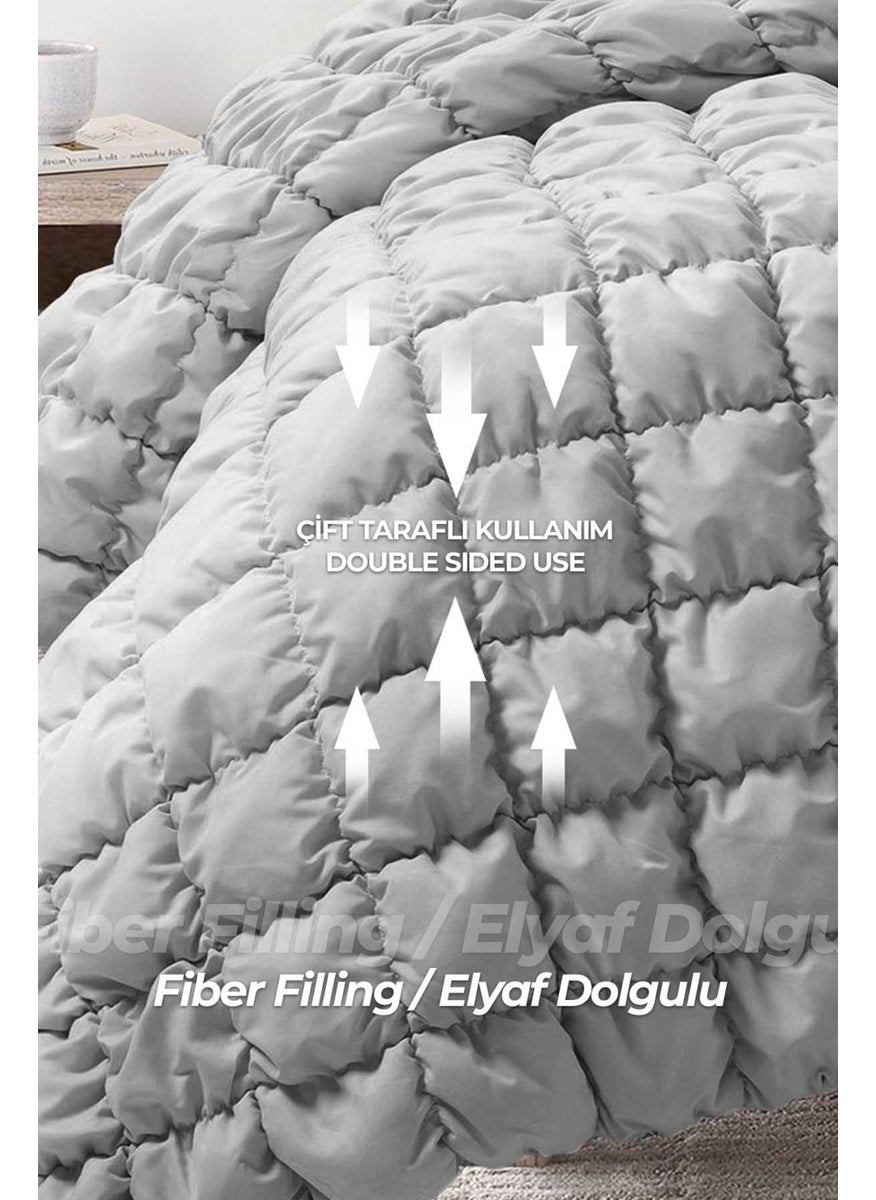 Evlen Home Collection Puff Bedspread Set Double Handmade Casual Plain Cotton Filled Quilt Sleep Set 3 Piece  - Image 3