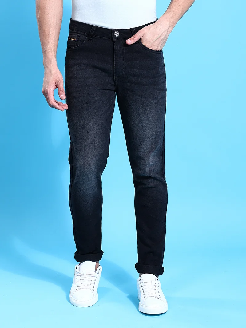 Men Slim Fit Solid Mid-Rise Jeans