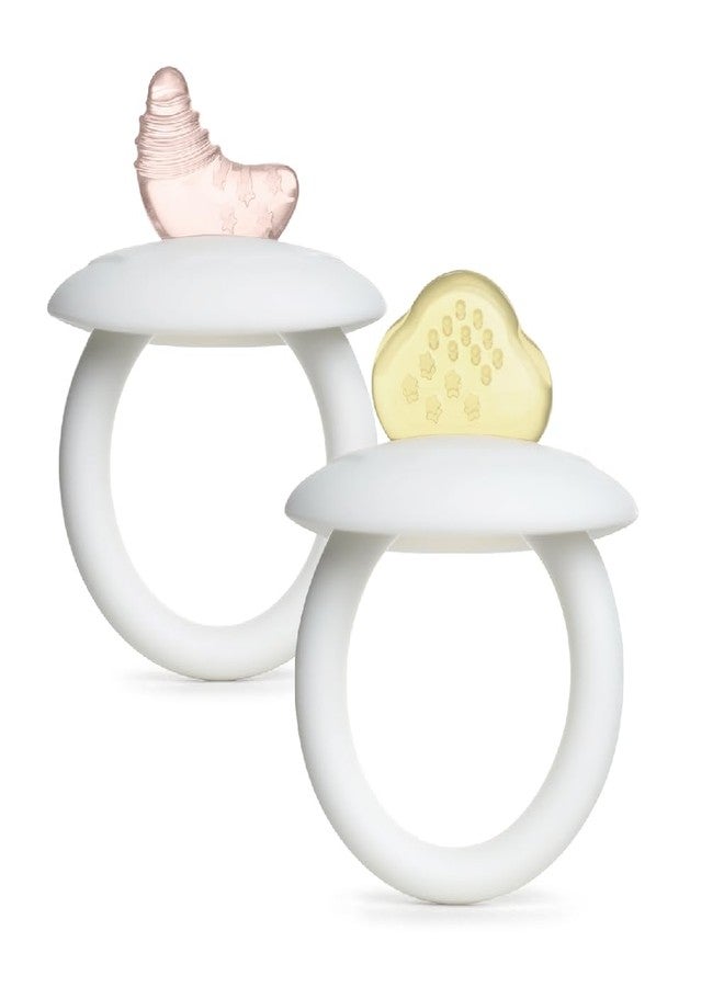 BumbleBee Soft Silicone Teething Toys Set, Easy to Hold Toy for Baby Teething Relief Soothes Sore Gums, Food Grade Silicone Teethers for Babies 0+ Months，2Pcs Set - Image 1