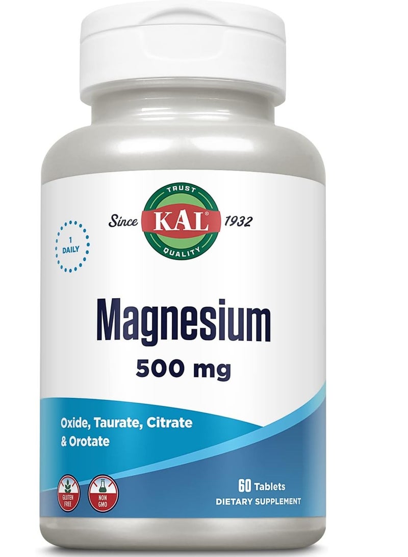 كال المغنيسيوم 500 ملغ، 60 قرصًا لمدة شهرين - Image 1