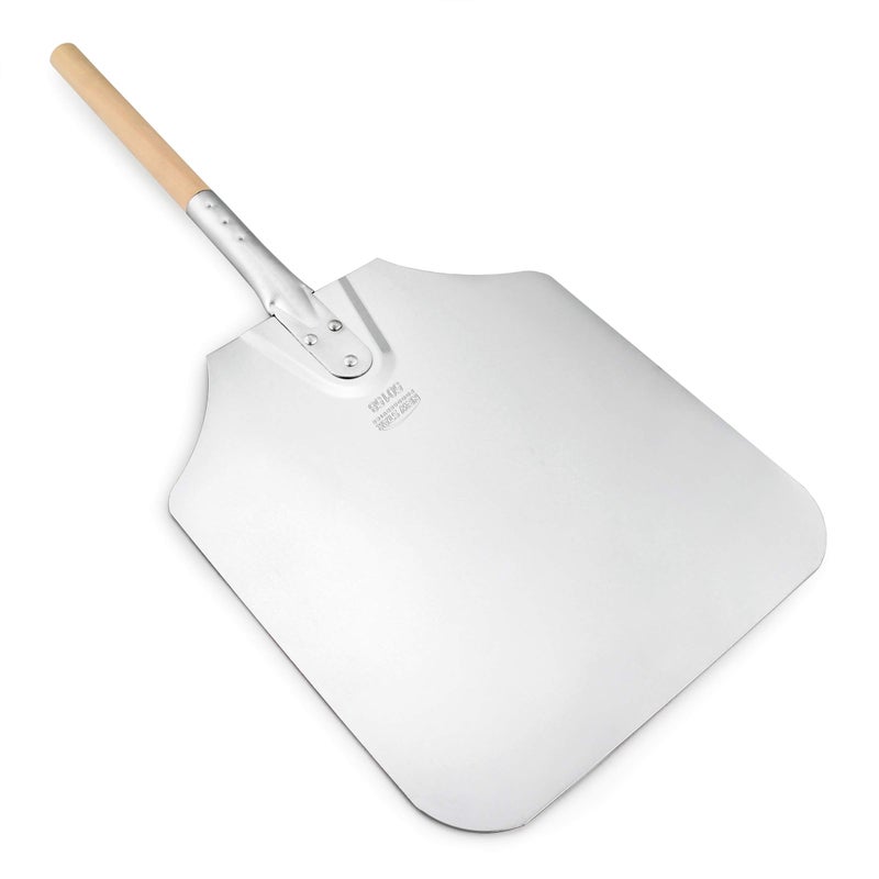 New Star Foodservice 50158 Aluminum Pizza Peel, Wooden Handle, 12 x 14 inch Blade, 26 inch overall - Image 3