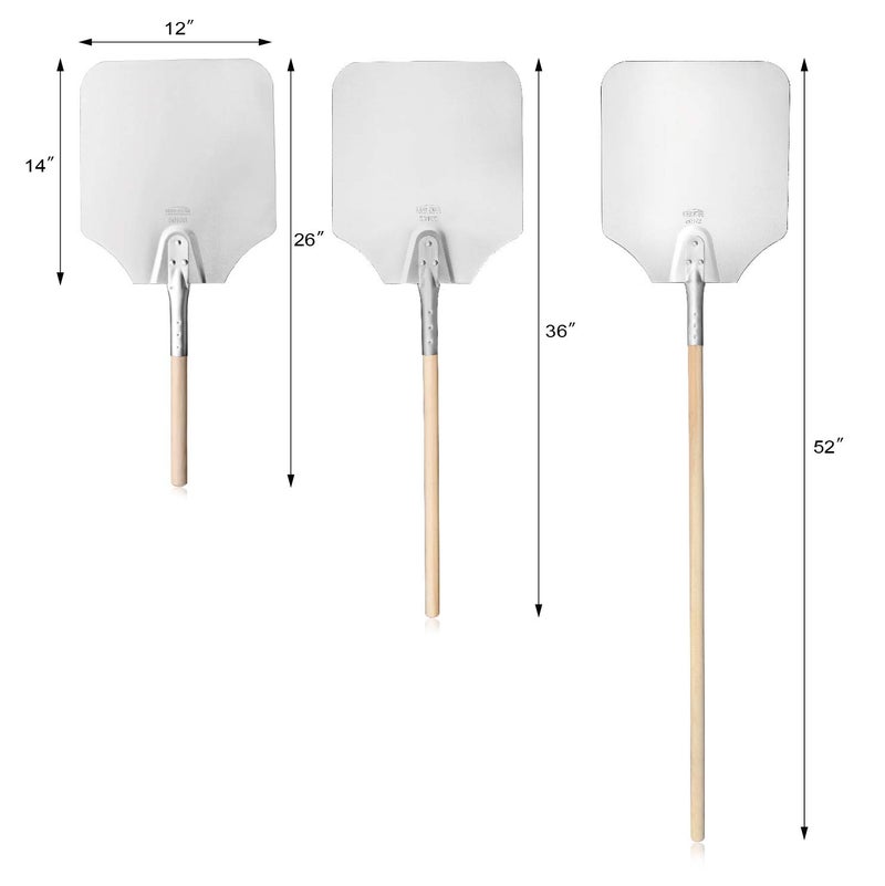New Star Foodservice 50158 Aluminum Pizza Peel, Wooden Handle, 12 x 14 inch Blade, 26 inch overall - Image 4