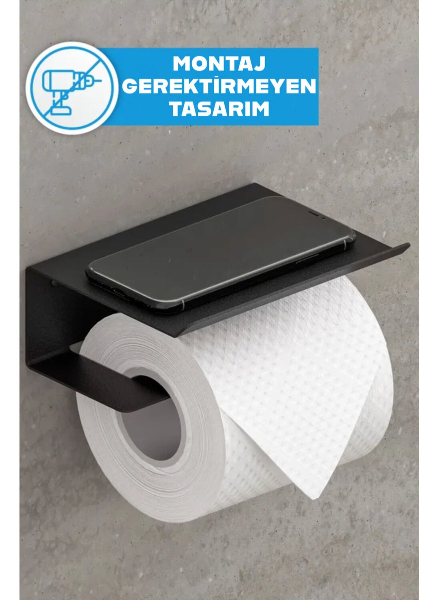 3Art Metal Adhesive Toilet Roll Holder - Decorative Bathroom Hanger Napkin Holder  - Image 1