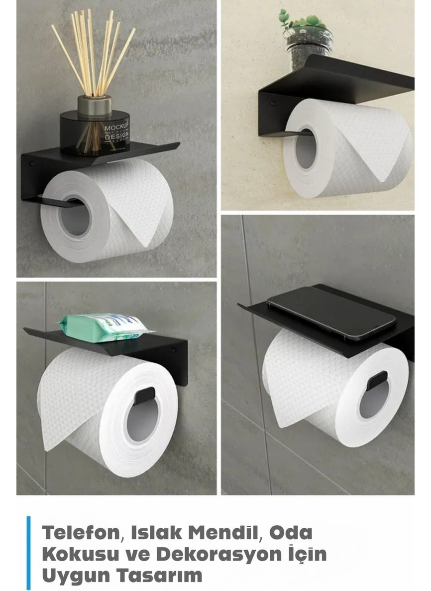 3Art Metal Adhesive Toilet Roll Holder - Decorative Bathroom Hanger Napkin Holder  - Image 5