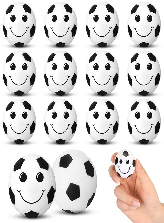 Arrowbash 12 Pcs Face Stress Balls Sport Squeeze Balls Mini Stress Relief Balls Smile Foam Balls for School Office Carnival Reward Birthday Party Favors(Soccer) - Image 1