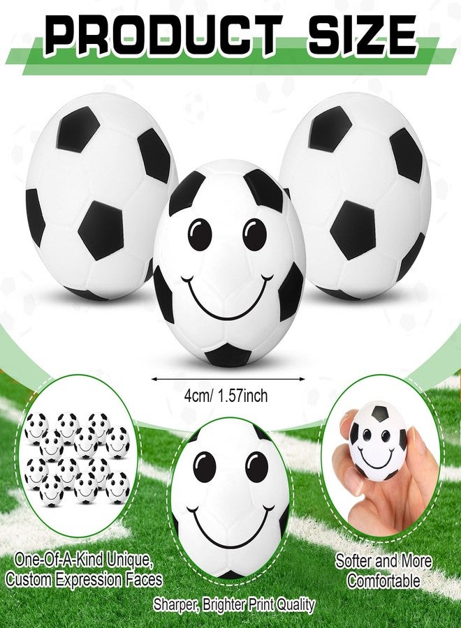 Arrowbash 12 Pcs Face Stress Balls Sport Squeeze Balls Mini Stress Relief Balls Smile Foam Balls for School Office Carnival Reward Birthday Party Favors(Soccer) - Image 2