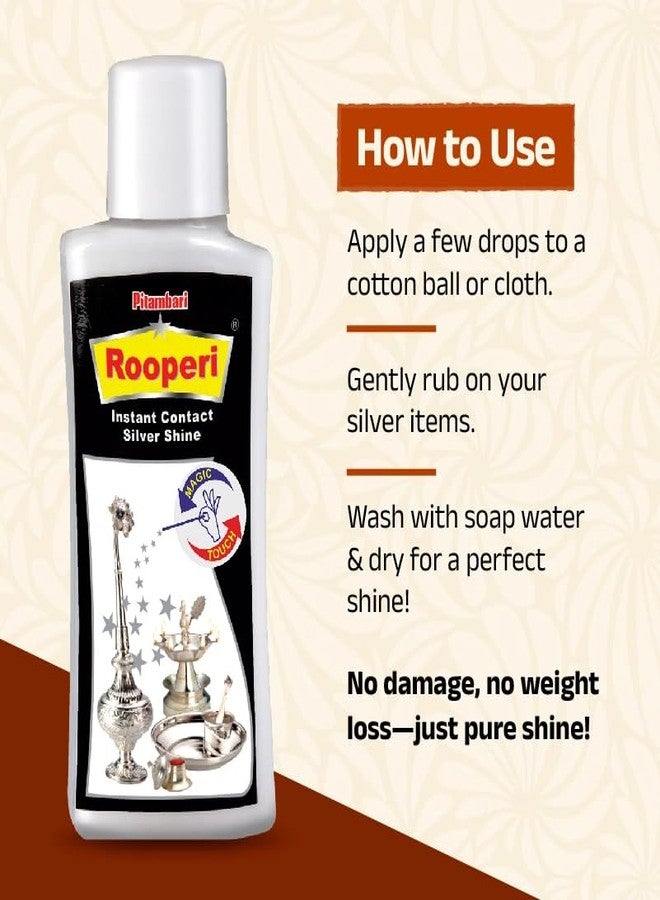Pitambari Rooperi Silver Shine Instant Cleaner 50ml (PACK OF 3) | Restores Shine to Silver Diyas, Vessels & Antique Pieces with Detailed Designs - Image 3