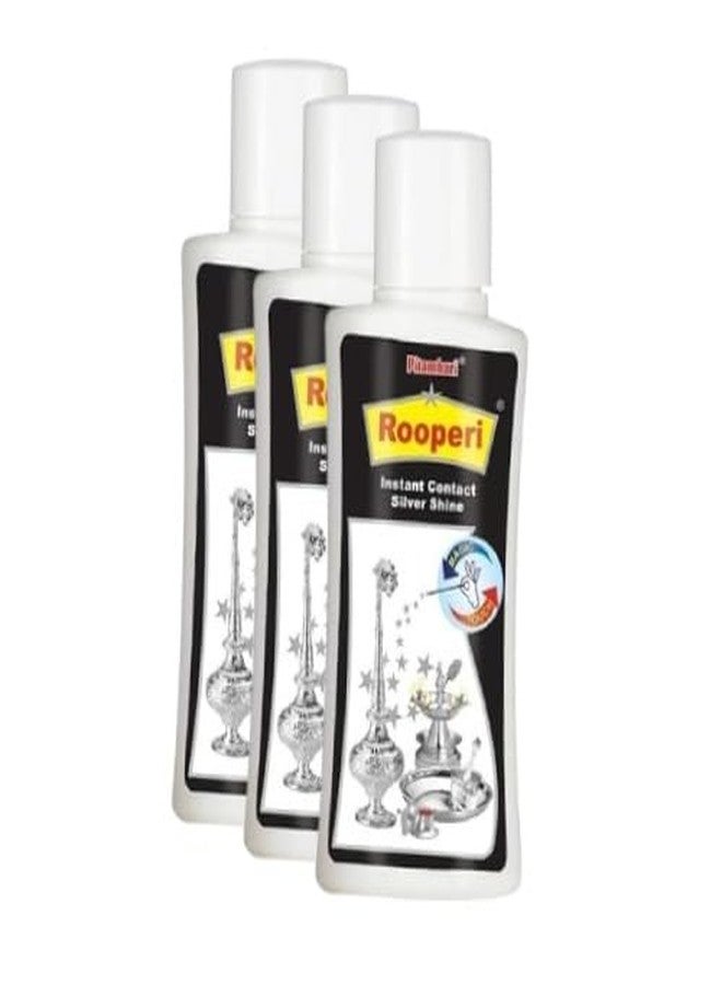 Pitambari Rooperi Silver Shine Instant Cleaner 50ml (PACK OF 3) | Restores Shine to Silver Diyas, Vessels & Antique Pieces with Detailed Designs - Image 1