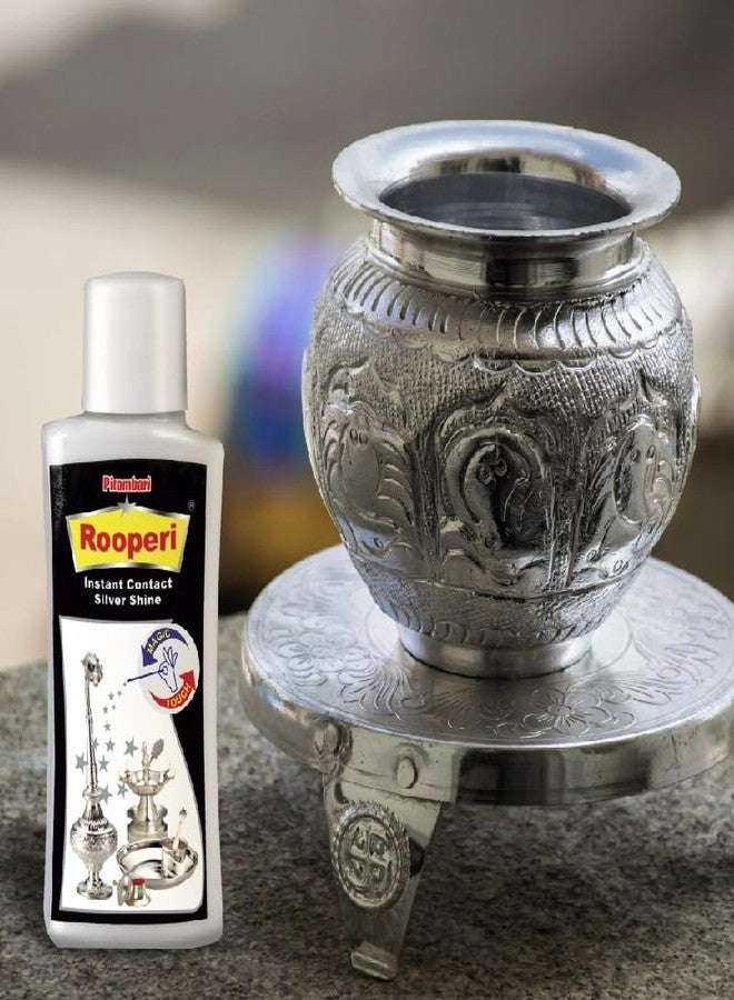 Pitambari Rooperi Silver Shine Instant Cleaner 50ml (PACK OF 3) | Restores Shine to Silver Diyas, Vessels & Antique Pieces with Detailed Designs - Image 4