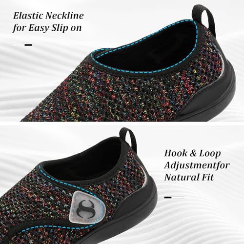 Scurtain Women's Walking Shoes Wide Diabetic Orthopedic Shoe Hospital Recovery Nursing Sneakers Comfortable Bunion Shoe Black Shoes for Mothers Ladies Women Size 10 - Image 3