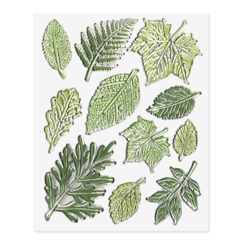 Multiple Green Leaves Clear Stamp for Card Making Maple Leaf Rubber Stamp Spring Fall Transparent Silicone Stamps Various Leaves Stamps for Scrapbooking Photo Album Paper Decorations