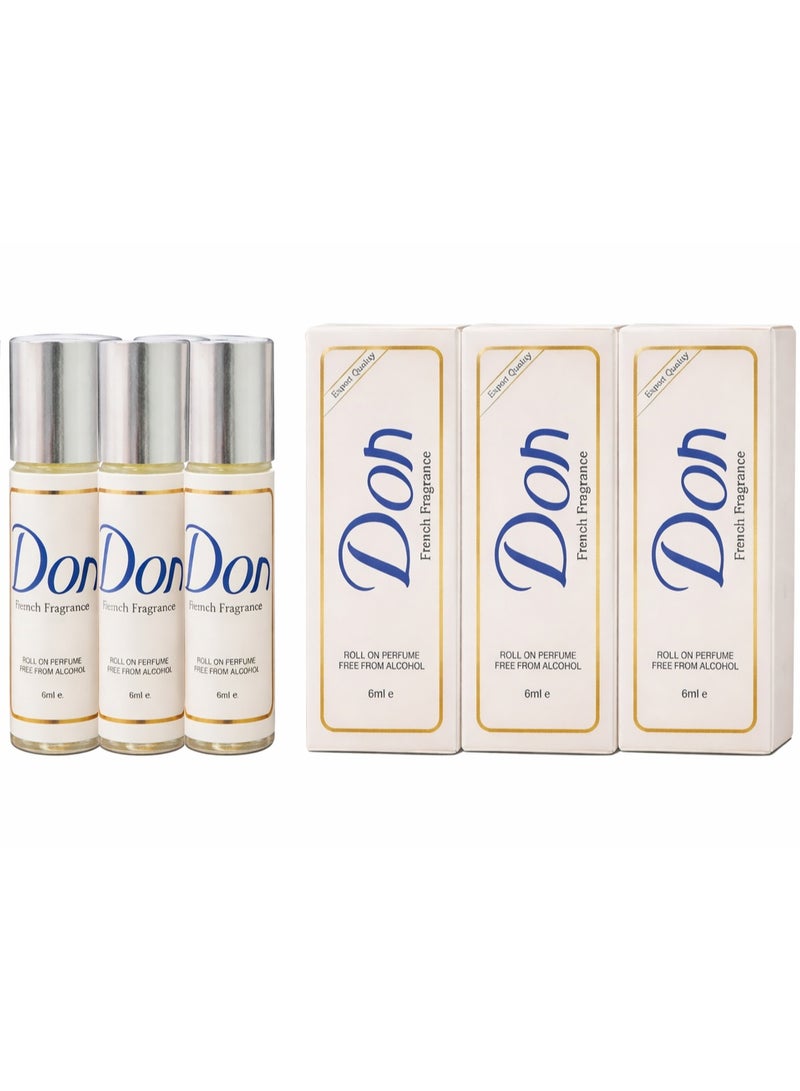 دون عطر دون رول اون الفرنسي 6 مل 3 قطع - Image 1