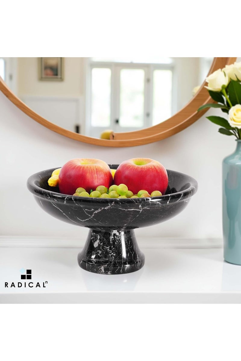 RADICALn Black Marble Fruit Bowl | 10" Handmade Salad & Serving Bowl for Kitchen Counter - Image 2