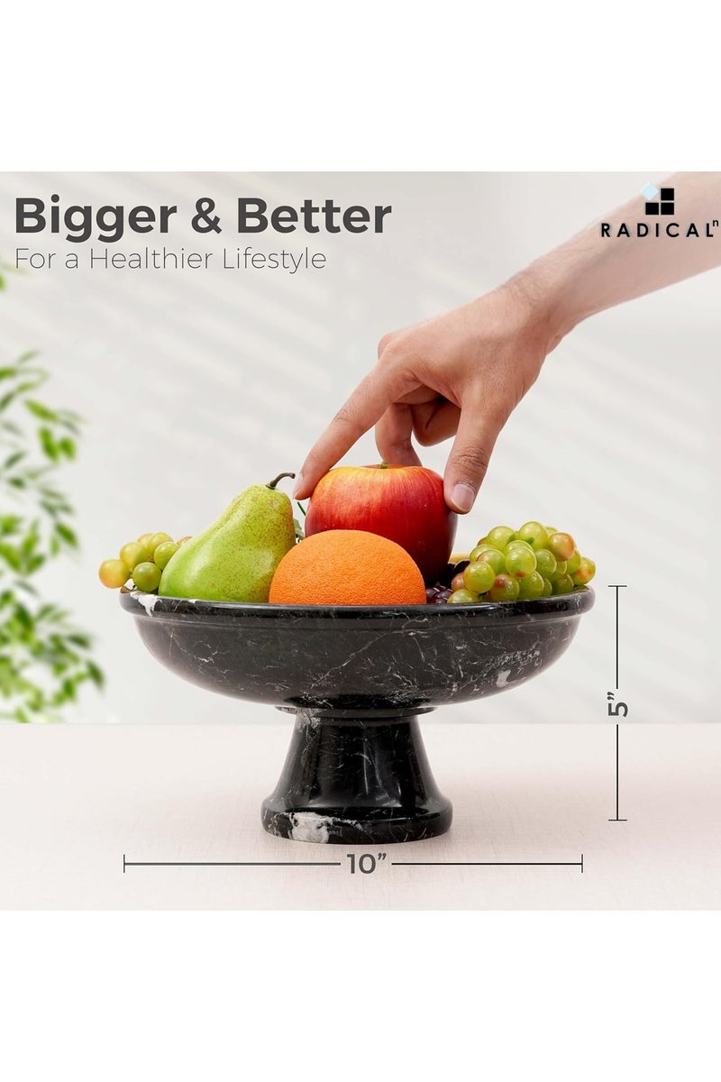 RADICALn Black Marble Fruit Bowl | 10" Handmade Salad & Serving Bowl for Kitchen Counter - Image 3