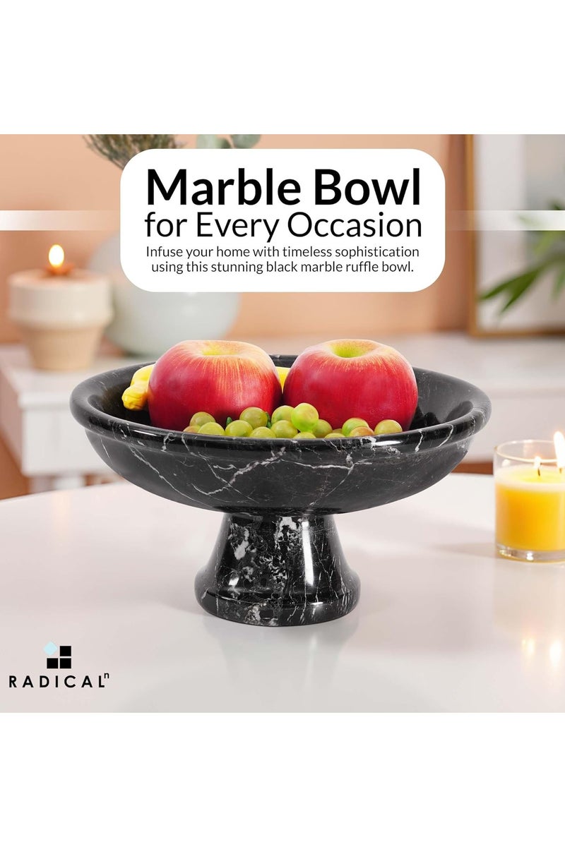 RADICALn Black Marble Fruit Bowl | 10" Handmade Salad & Serving Bowl for Kitchen Counter - Image 5