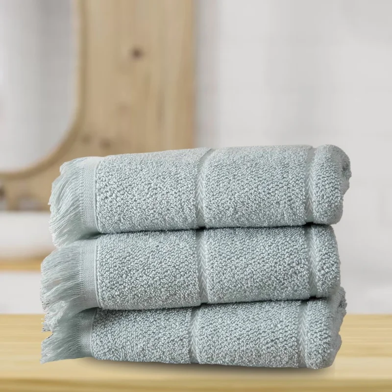 Efabrika Blake 100% Cotton 3 Piece 40X75 Hand Face Towel Set - Mint