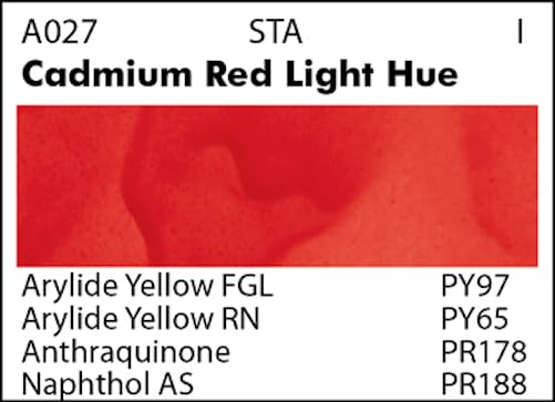 Grumbacher Academy Watercolor Paint, 7.5ml/0.25 Ounce, Cadmium Red Light Hue (A027) - Image 2