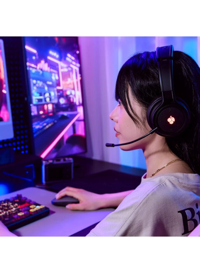 Cherry Hw 2.2 Over-ear Three-mode Wireless Bluetooth Virtual 7.1 Surround Sound Headphones With Sound Positioning, Fps Gaming Headset, All-platform Compatible, Midnight Black - Image 1