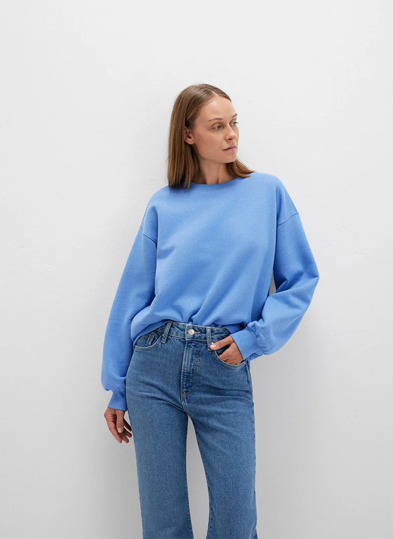 مافي Crew Neck Navy Basic Sweatshirt