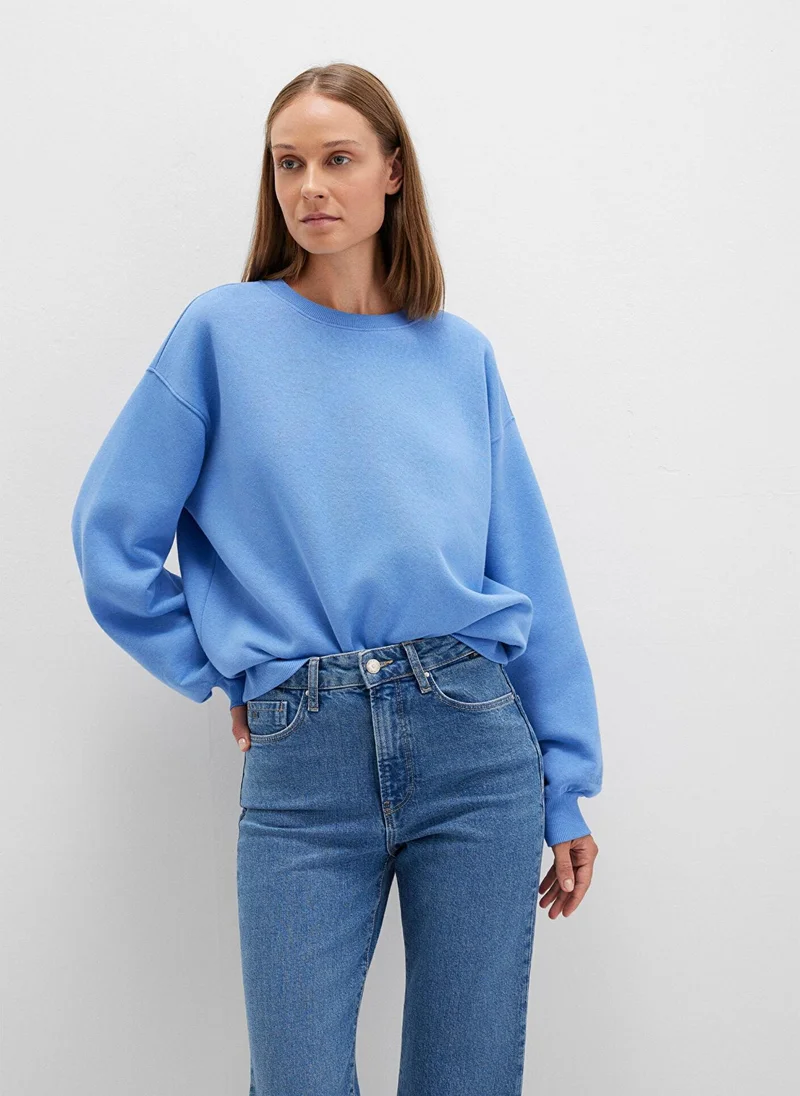 مافي Crew Neck Navy Basic Sweatshirt