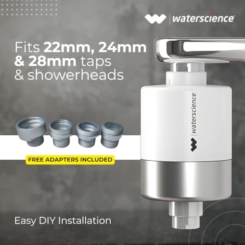 WaterScience CLEO Shower and Tap Filter for Hard Water | Hard Water Filter with Metal Adaptors - Image 4