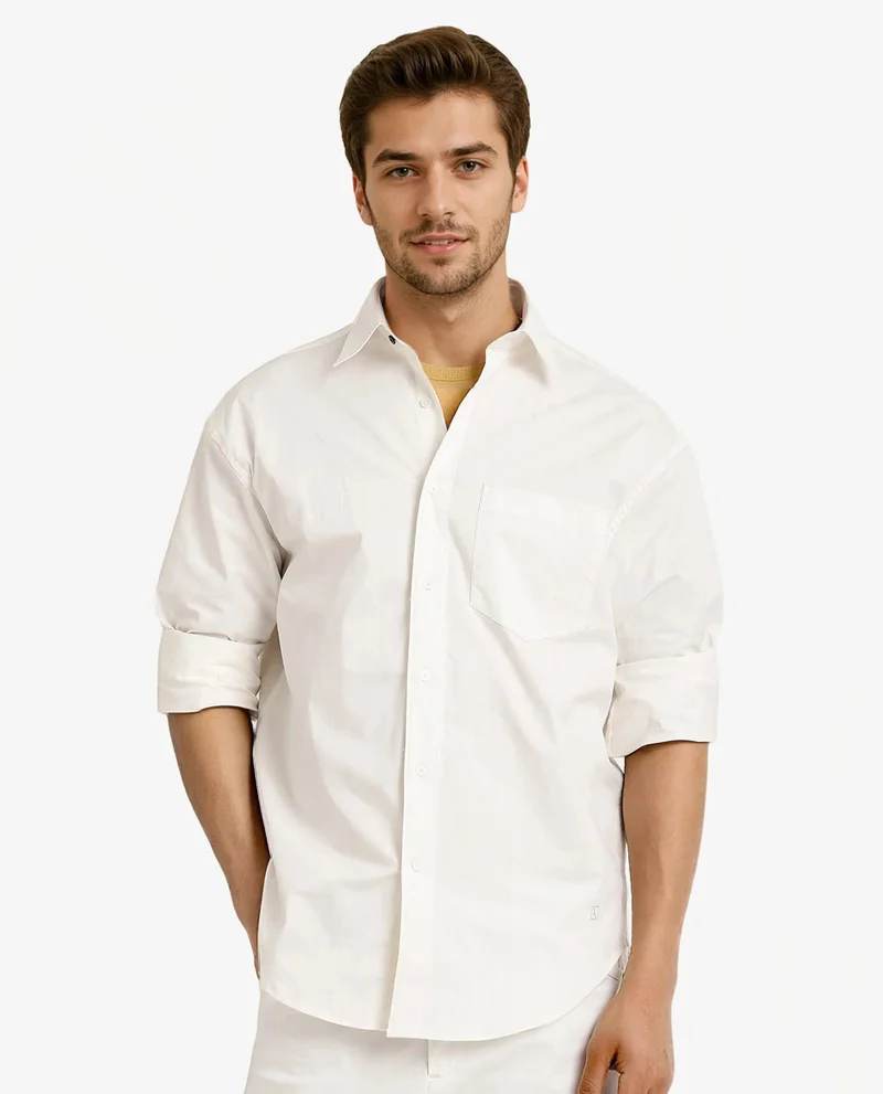 Rare Rabbit Men's Plain Cotton Shirt