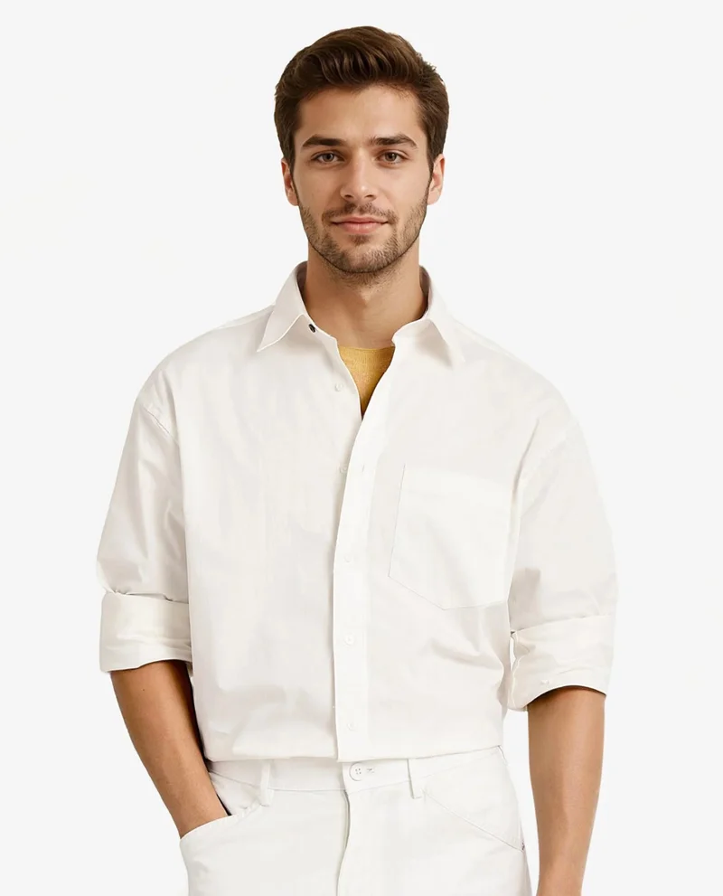 Rare Rabbit Men's Plain Cotton Shirt
