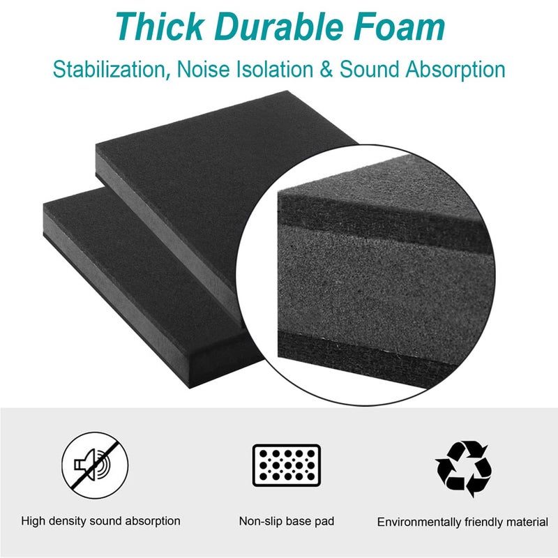 AlloverPower 2-Pack for 8''- 10'' Studio Monitor Noise Isolation Pads Subwoofer Platform Speaker Riser 3-Layer Acoustic Stand Foam Stereo Vibration Isolation Stabilizer Base (15.5'' x 13'') - Image 4