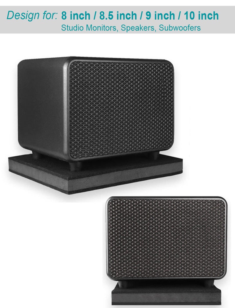 AlloverPower 2-Pack for 8''- 10'' Studio Monitor Noise Isolation Pads Subwoofer Platform Speaker Riser 3-Layer Acoustic Stand Foam Stereo Vibration Isolation Stabilizer Base (15.5'' x 13'') - Image 3