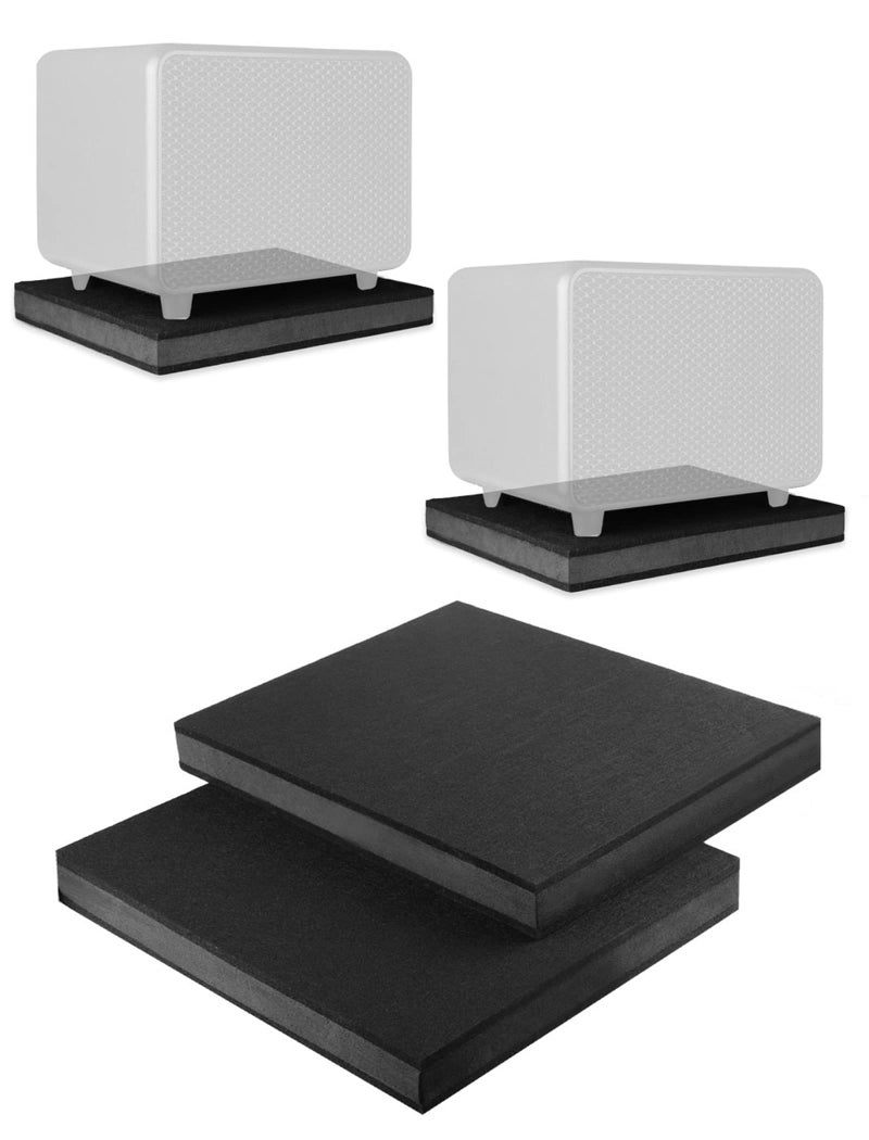 AlloverPower 2-Pack for 8''- 10'' Studio Monitor Noise Isolation Pads Subwoofer Platform Speaker Riser 3-Layer Acoustic Stand Foam Stereo Vibration Isolation Stabilizer Base (15.5'' x 13'') - Image 1