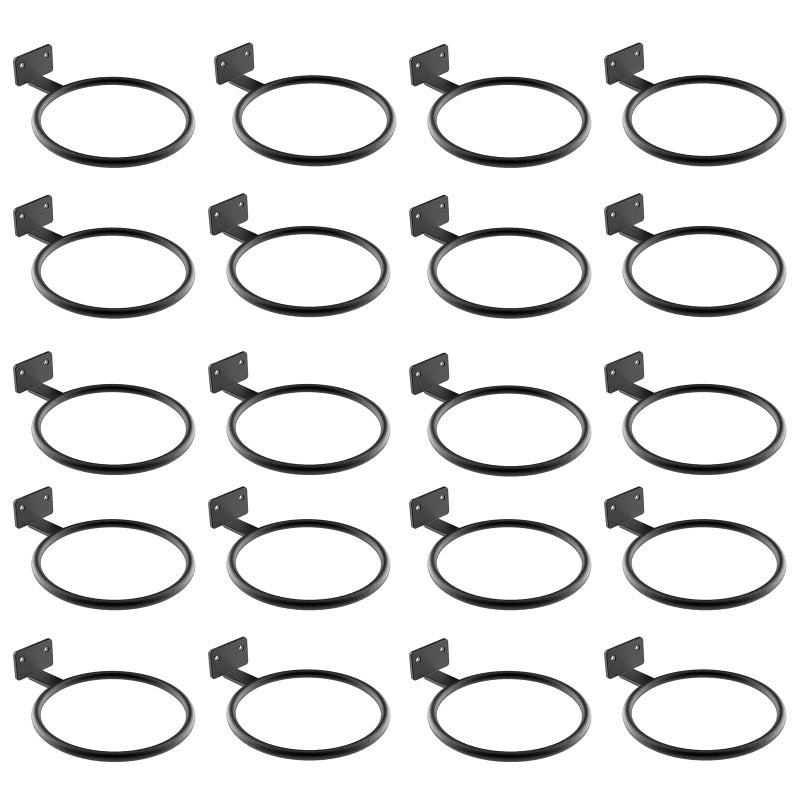 QTJUST 4in 20Pack Wall Flower Pot Holder Ring Plant Hanger Metal Planter Hooks Wall Mounted Bracket Heavy Duty for Outdoor Indoor - Image 2