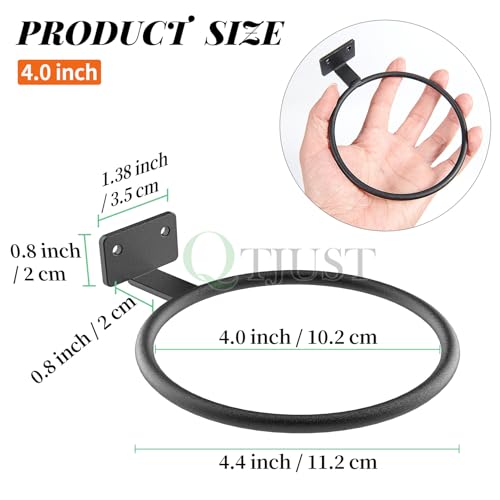 QTJUST 4in 20Pack Wall Flower Pot Holder Ring Plant Hanger Metal Planter Hooks Wall Mounted Bracket Heavy Duty for Outdoor Indoor - Image 3