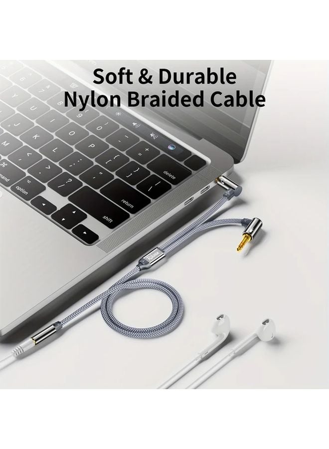Double 3 5mm Y Splitter Cable 0 6m Braided Male to Female Adapter for Gaming Headphones PC Laptop - Image 5