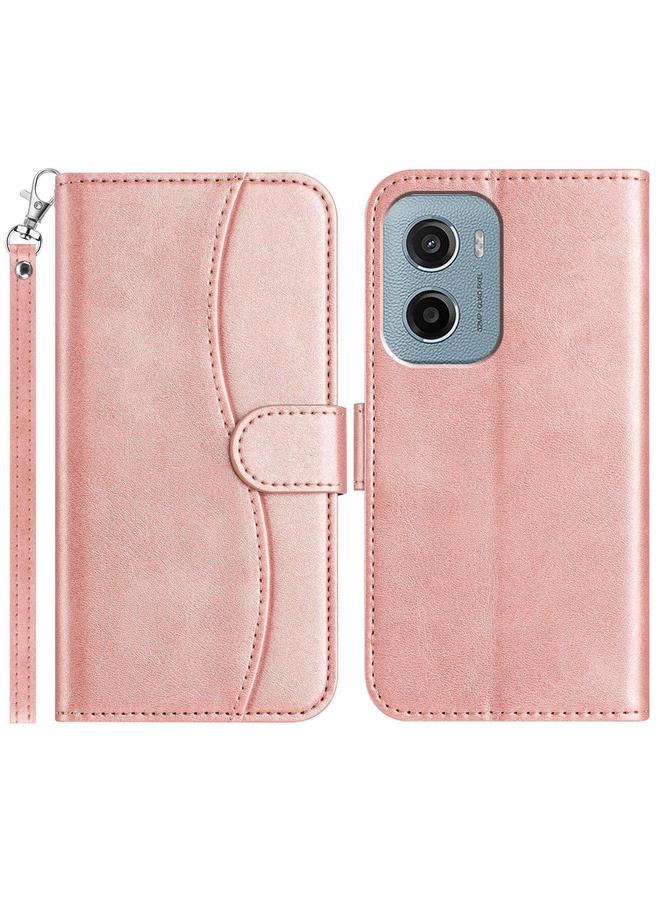 اس-توب جراب لهاتف موتورولا موتو E15 مصنوع من الجلد على شكل حرف S قابل للطي المزدوج - Image 1