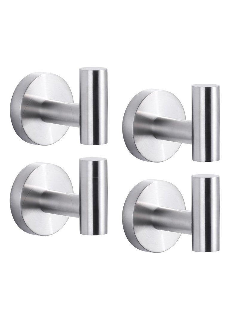 Lynacz Original 4PCS Stainless Steel Wall Hooks, Heavy Duty Screw Mounted Coat & Towel Hooks for Bathroom, Kitchen, Bedroom, Entryway & Office, Rust Resistant Wall Hooks - Image 1