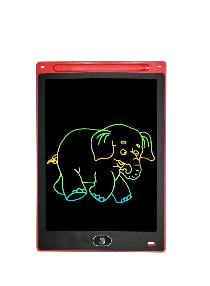 Colorful 12-Inch LCD Writing Tablet for Kids - Educational Toy Gift for Boys and Girls Aged 3-8 - Red Electronic Doodle Board and Drawing Pad - Image 1