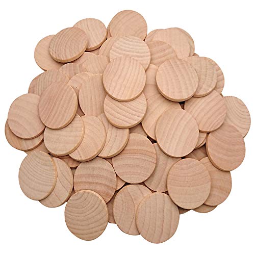 Axe Sickle 2 Inch Natural Wood Slices Unfinished Round Wood Coins for DIY Arts & Crafts Projects, 60 per Pack - Image 1