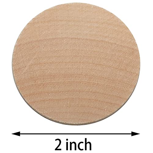 Axe Sickle 2 Inch Natural Wood Slices Unfinished Round Wood Coins for DIY Arts & Crafts Projects, 60 per Pack - Image 3