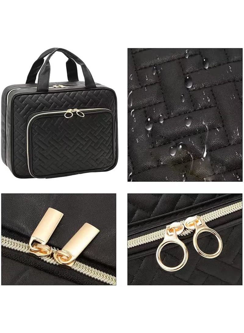 LIMOS Toiletry Bag Travel Bag with Hanging Hook, Portable Makeup Organizer for Full Sized Toiletries. (Black) - Image 3