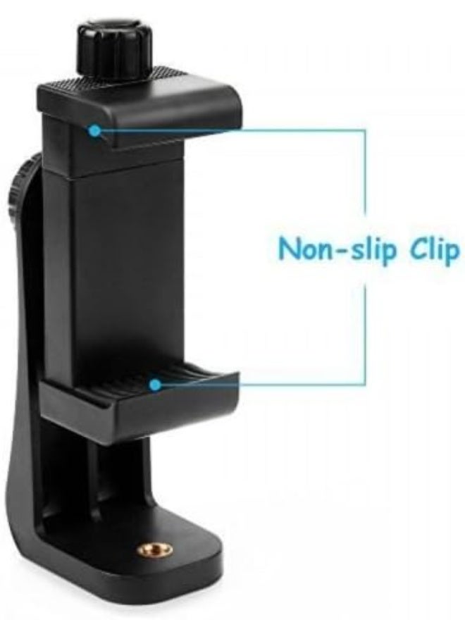 universal smartphone clip holder, used with tripods or other mounts for stable phone positioning for photography, videography, live streaming, or hands-free viewing. - Image 3