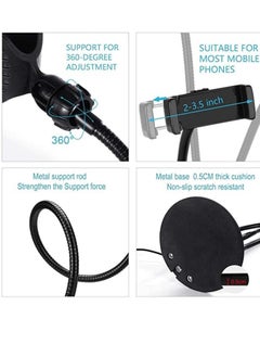 Generic 3 in 1 Professional Live Broadcasting Kit with Mini USB Ring Mic Stand and Mobile Phone Webcam Stand Premium Stand for Makeup Video Shooting, Live Video Calling and More  - Image 3
