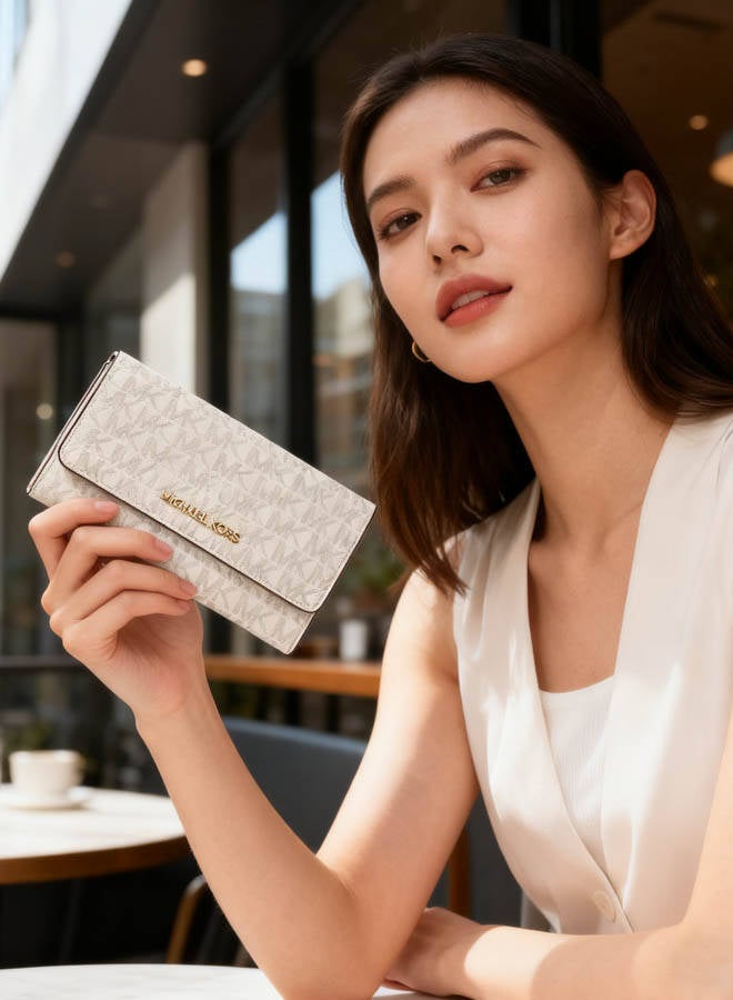 ام كي محفظة MK مطبوعة بالكامل بسحاب، بسعة كبيرة، محفظة فاخرة منخفضة البروز - Image 2