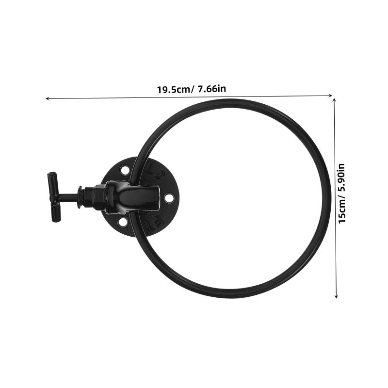 Black Iron Wall Mounted Towel Ring For Bathroom Kitchen Hand Towel Holder - Image 3