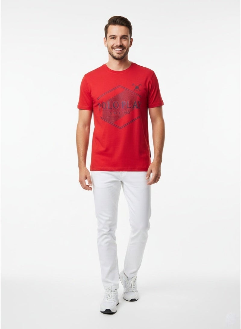 Polo Play Mens Graphic T-shirt -RED - Image 2