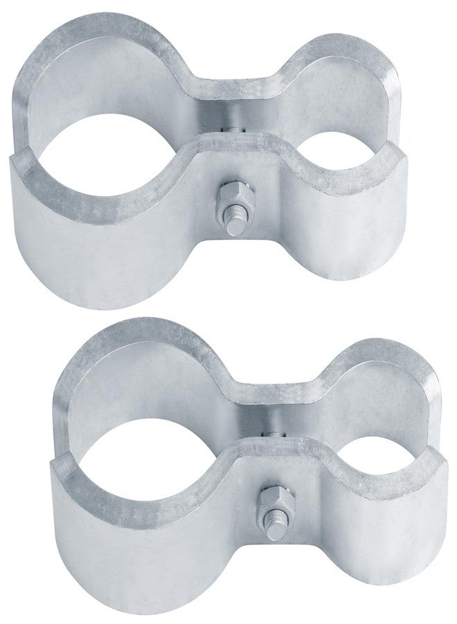 eoere 2 Sets Chain Link Heavy Fence Panel Clamps, Saddle Dog Kennel Clamp for 3-1/2" x 2-1/2"(Actual 2-3/8" OD) Fence Post, Livestock Stall, 5/16" Thick - Image 5