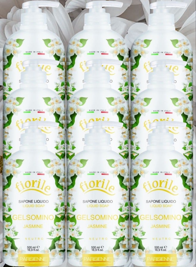 9 Pieces Fiorile Liquid Soap Jasmine 500ml
