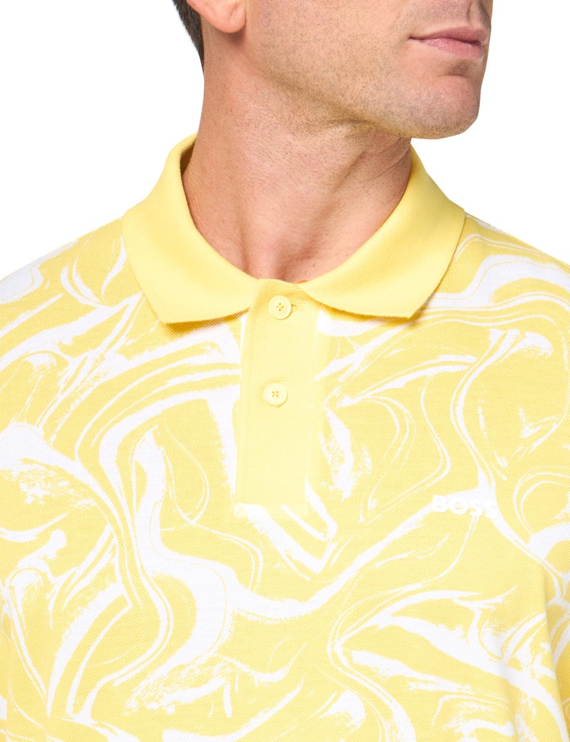 BOSS Printed Cotton Short Sleeve Polo Shirt - Image 2