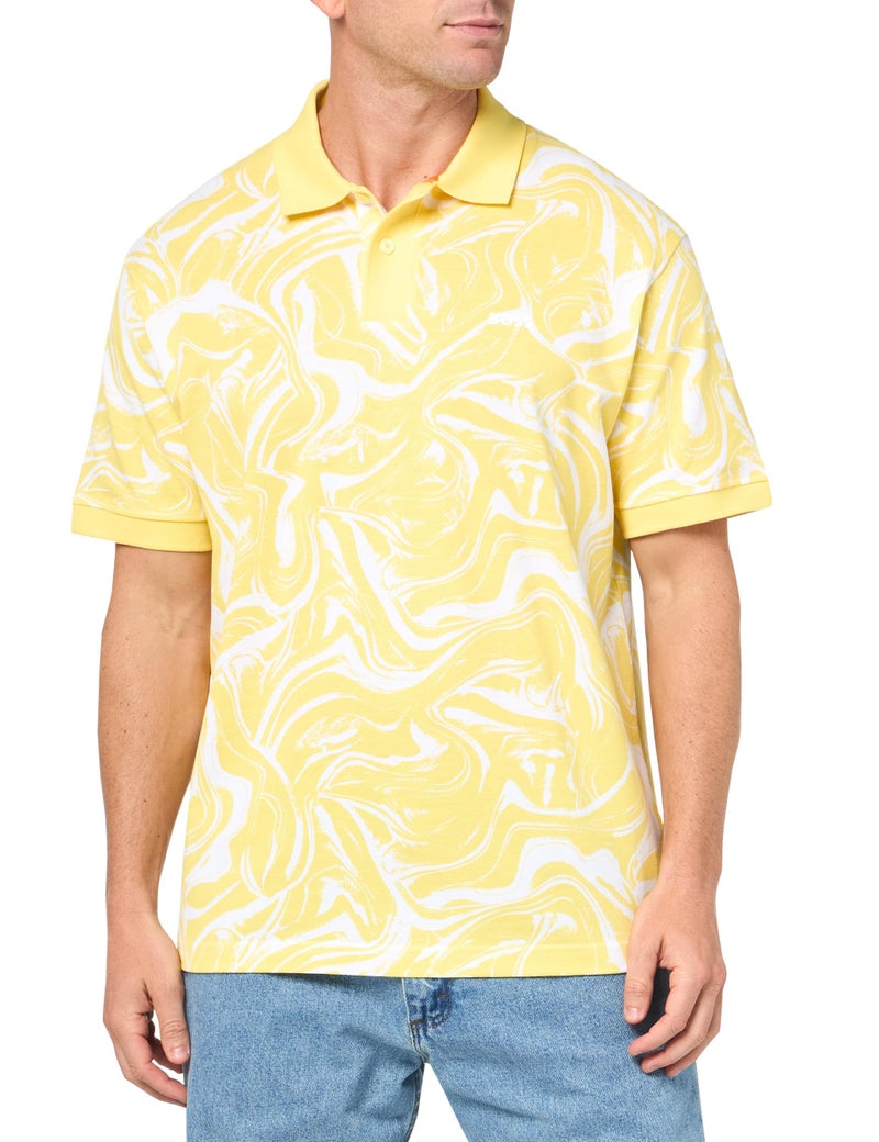 BOSS Printed Cotton Short Sleeve Polo Shirt - Image 1
